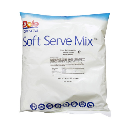 DOLE Soft Serve Lactose Free Add Water Lime Soft Serve Mix 4.4lbs Bag, PK4 D586-A6120